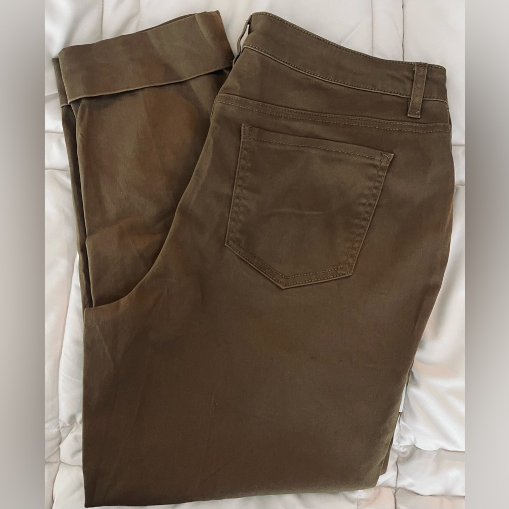 d. jeans High Waist Sateen Trousers in Brown